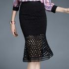 Perforated Midi Skirt