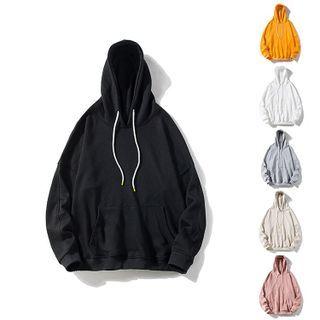 Long Sleeve Drawstring Plain Hoodie