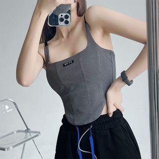 Labeled Round-hem Camisole Top In 6 Colors