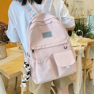 Drawstring Nylon Zip Backpack / Bag Charm / Set