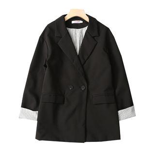 Double Breasted Blazer Black - L