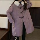 Hooded Toggle Long Coat Light Purple - One Size