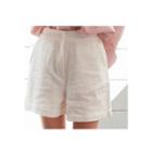 Cuffed-hem Linen Blend Shorts