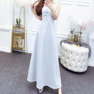 Open Back Sleeveless Maxi A-line Dress