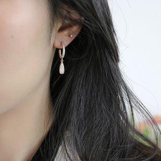 Rhinestone Drop Earring 925 Sterling Silver - 1 Pair - As Shown In Figure - One Size