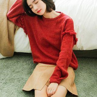 Fringed Trim Sweater