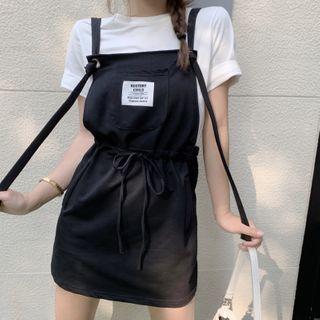 Short-sleeve Plain T-shirt / Applique Jumper Dress