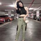 Halter Top / Panel Cropped Cargo Pants