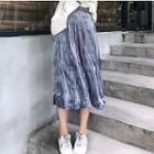 Ruched Midi A-line Velvet Skirt
