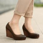 Faux Leather Wedges