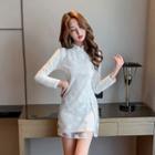 Long-sleeve Mini Sheath A-line Qipao Dress