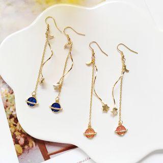 Alloy Planet & Swirl Star Fringed Earring