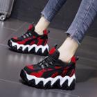 Mesh Panel Faux Suede Chunky Sneakers