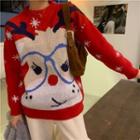 Round Neck Deer Jacquard Sweater