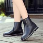 Chain-accent Zip Ankle Boots