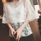 Set: Lace Short-sleeve Top + Camisole Top