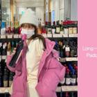 Hooded Colored Padding Coat Pink - One Size
