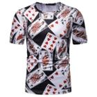 Short-sleeve Poker Print T-shirt