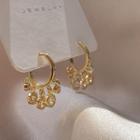 Rhinestone Dangle Earrings 1 Pair - Gold - One Size