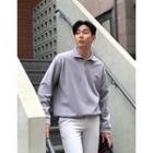 Zip-front Drawcord-hem Knit Top