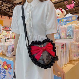 Bow-accent Heart Cross Bag