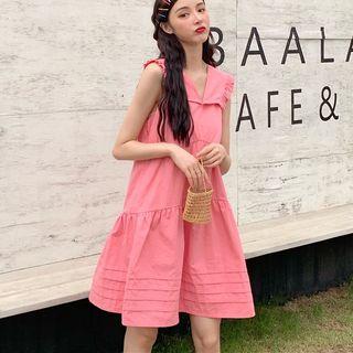 Frilled Collar Sleeveless Dress
