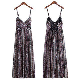 Strappy Patterned Maxi Dress