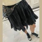 Inset Shorts Laced Tiered Skirt