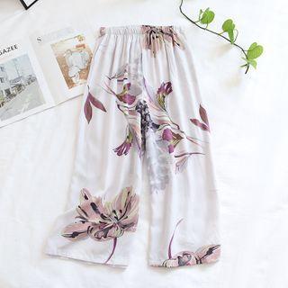 Floral Print Wide-leg Sleep Pants