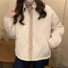 Contrast Collar Quilted Jacket