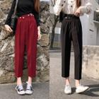 High-waist Buttoned Straight-cut Dress Pants