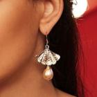 Shell Faux Pearl Alloy Dangle Earring