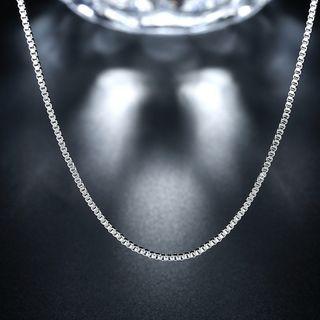 Fashion Simple 1mm Box Necklace 40cm Silver - One Size