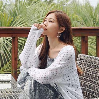 Slit-side Perforated Cardigan