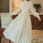 Long-sleeve Lace Knit Dress