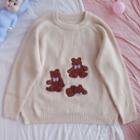 Bear Sweater 1 Pc - Sweater - Beige - One Size