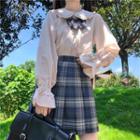 Balloon-sleeve Flared-cuff Blouse