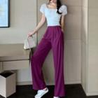 Balloon-sleeve Blouse / Wide Leg Pants