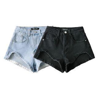 Low Rise Elastic Denim Hot Pants