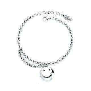 Sterling Silver Smiley Face Bracelet 098fs - 925 Silver - Silver - One Size