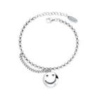 Sterling Silver Smiley Face Bracelet 098fs - 925 Silver - Silver - One Size