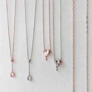925 Sterling Silver Heart Pendant Layered Choker Necklace