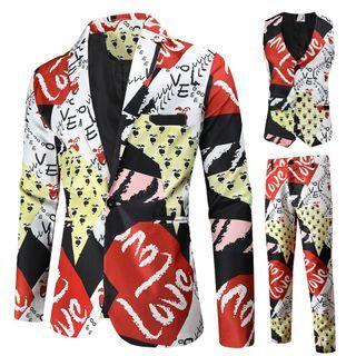 Print Blazer / Dress Pants / Vest / Set