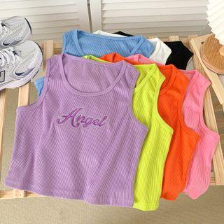 Embroidered Crop Tank Top In 7 Colors