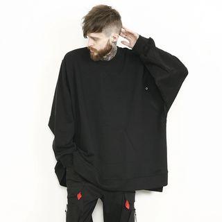 Batwing-sleeve Eyelet-detail Sweatshirt