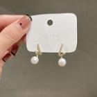 Faux Pearl Alloy Dangle Earring Ndyz617 - White - One Size