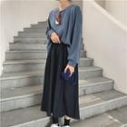 Slit Pullover / Midi A-line Skirt