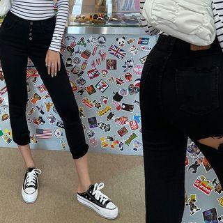 Slit-back Slim-fit Pants