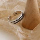 925 Sterling Silver Lettering Open Ring Dark Silver - One Size