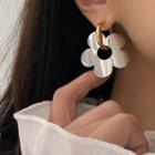 Flower Alloy Dangle Earring 1 Pair - Gold & Silver - One Size